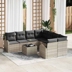 Sonata H Градински Софа Комплект 9 pcs Светло сиво и тъмно сиво - Canapele și bănci de grădină