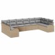 Sonata Set de canapele pentru grădină 10 buc. Beige și gri deschis
