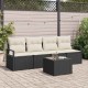 Sonata H Градински Софа Комплект 5 pcs Черен и кремав 55 x 55 x 37 см