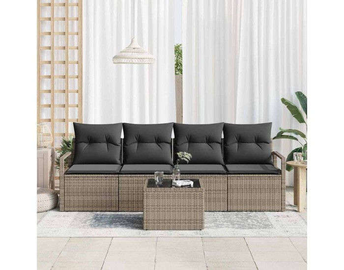 Sonata H Градински Софа Комплект с възглавница 5 pcs Сив 55 x 55 x 37 см