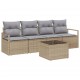 Sonata H Градински Софа Комплект 5 pcs Бежово и сиво 55 x 55 x 37 см