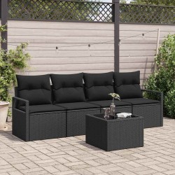 Sonata H Градински Софа Комплект 5 pcs Черно 55 x 55 x 37 см - Canapele și bănci de grădină