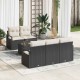 Sonata H Градински Софа Комплект 6 pcs Черен и кремав 55 x 55 x 37 см