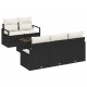Sonata H Градински Софа Комплект 6 pcs Черен и кремав 55 x 55 x 37 см