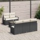 Sonata H Градински Софа Комплект 6 pcs Черен и кремав 55 x 55 x 37 см