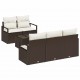 Sonata H Градински Софа Комплект 6 pcs Кафяв и Кремав 55 x 55 x 37 см