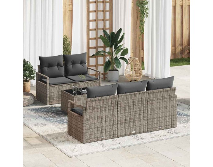 Sonata H Градински Софа Комплект с възглавница 6 pcs Сив 55 x 55 x 37 см