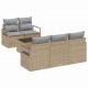 Sonata H Градински Софа Комплект 6 pcs Бежово и сиво 55 x 55 x 37 см