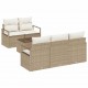 Sonata H Градински Софа Комплект 6 pcs Бежов и кремав 55 x 55 x 37 см