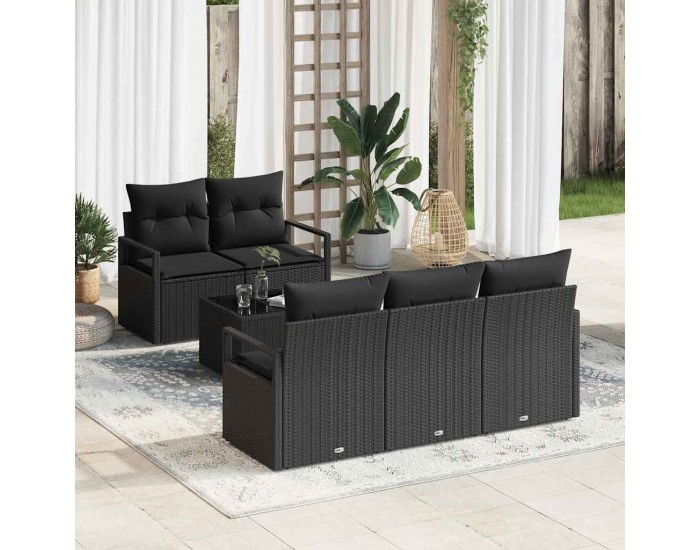 Sonata H Градински Софа Комплект 6 pcs Черно 55 x 55 x 37 см
