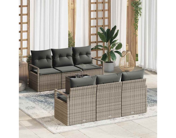 Sonata H Градински Софа Комплект с възглавница 7 pcs Сив 55 x 55 x 37 см