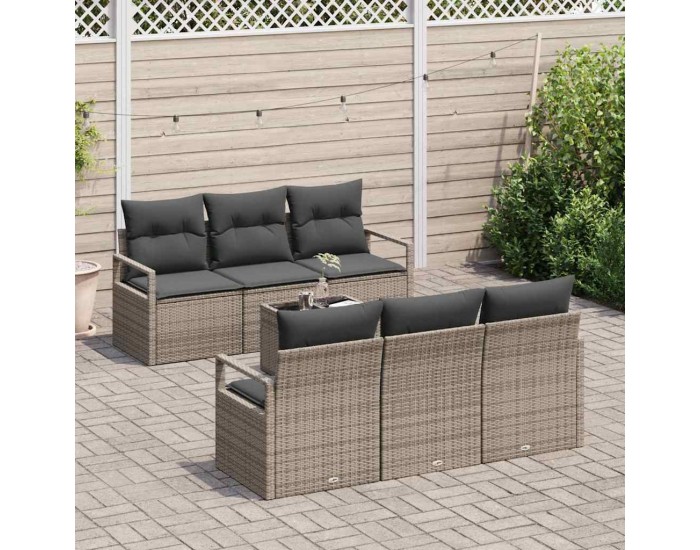 Sonata H Градински Софа Комплект с възглавница 7 pcs Сив 55 x 55 x 37 см