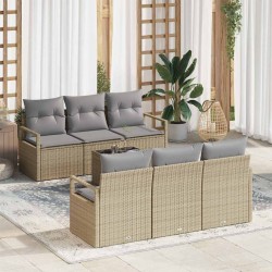 Sonata H Градински Софа Комплект 7 pcs Бежово и сиво 55 x 55 x 37 см - Canapele și bănci de grădină