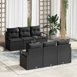 Sonata H Градински Софа Комплект 7 pcs Черно 55 x 55 x 37 см - Canapele și bănci de grădină