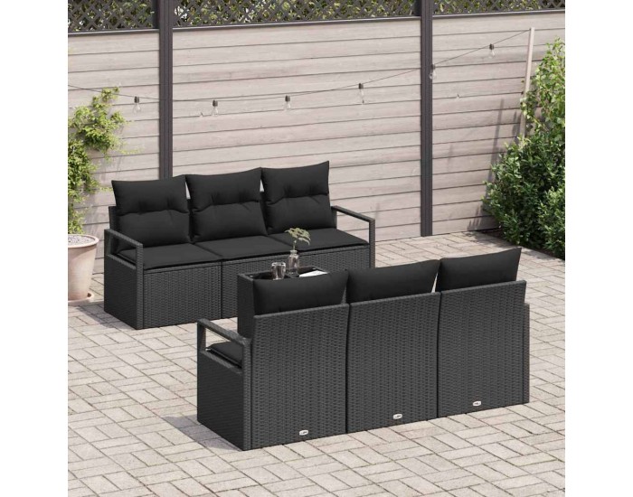 Sonata H Градински Софа Комплект 7 pcs Черно 55 x 55 x 37 см