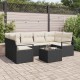 Sonata H Градински Софа Комплект 7 pcs Черен и кремав 55 x 55 x 37 см