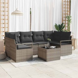 Sonata H Градински Софа Комплект с възглавница 7 pcs Сив 55 x 55 x 37 см - Canapele și bănci de grădină