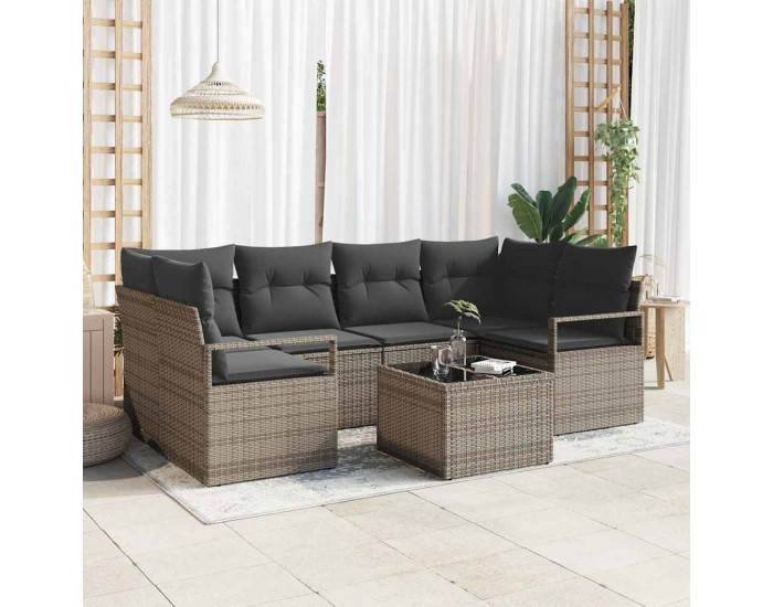 Sonata H Градински Софа Комплект с възглавница 7 pcs Сив 55 x 55 x 37 см