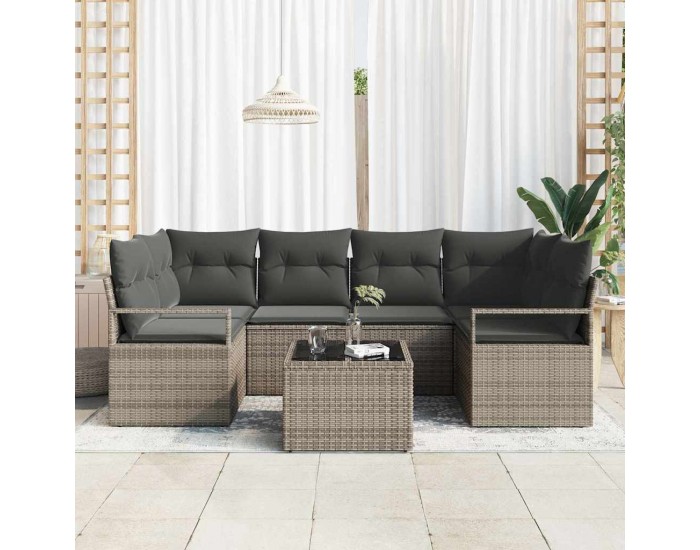 Sonata H Градински Софа Комплект с възглавница 7 pcs Сив 55 x 55 x 37 см