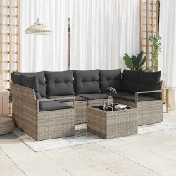 Sonata H Градински Софа Комплект 7 pcs Светло сиво и тъмно сиво - Canapele și bănci de grădină