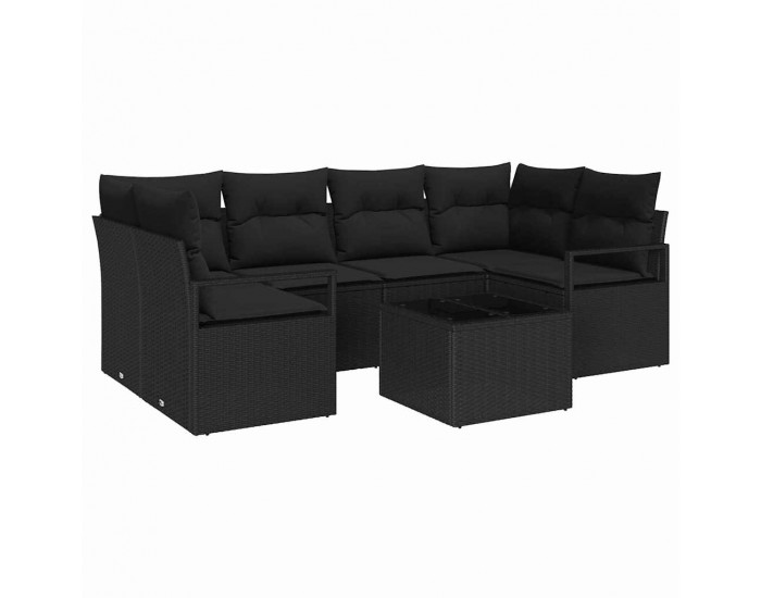 Sonata H Градински Софа Комплект 7 pcs Черно 55 x 55 x 37 см