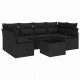 Sonata H Градински Софа Комплект 7 pcs Черно 55 x 55 x 37 см