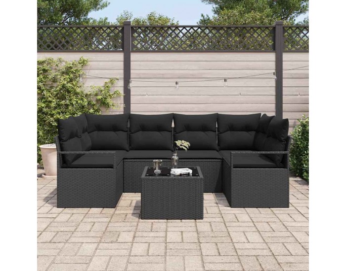 Sonata H Градински Софа Комплект 7 pcs Черно 55 x 55 x 37 см