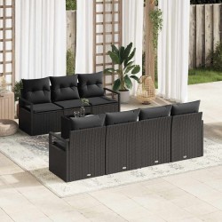 Sonata H Градински Софа Комплект 8 pcs Черно 55 x 55 x 37 см - Canapele și bănci de grădină