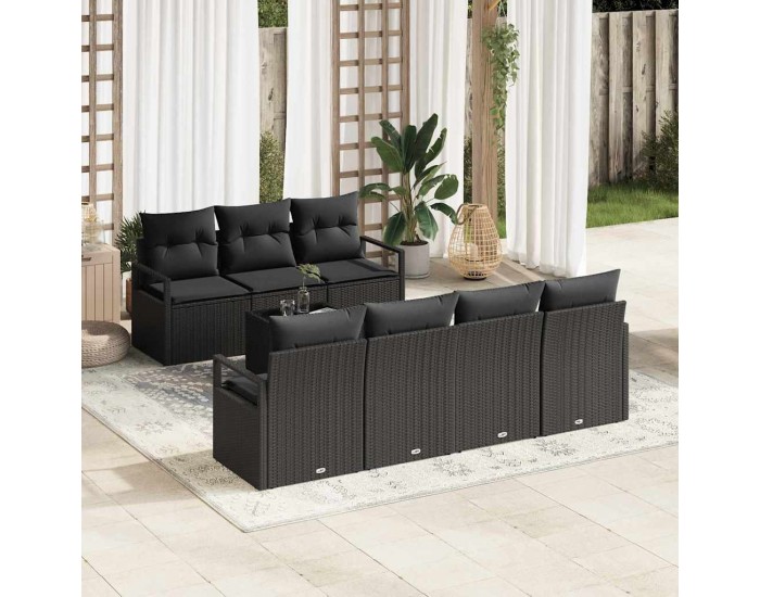 Sonata H Градински Софа Комплект 8 pcs Черно 55 x 55 x 37 см