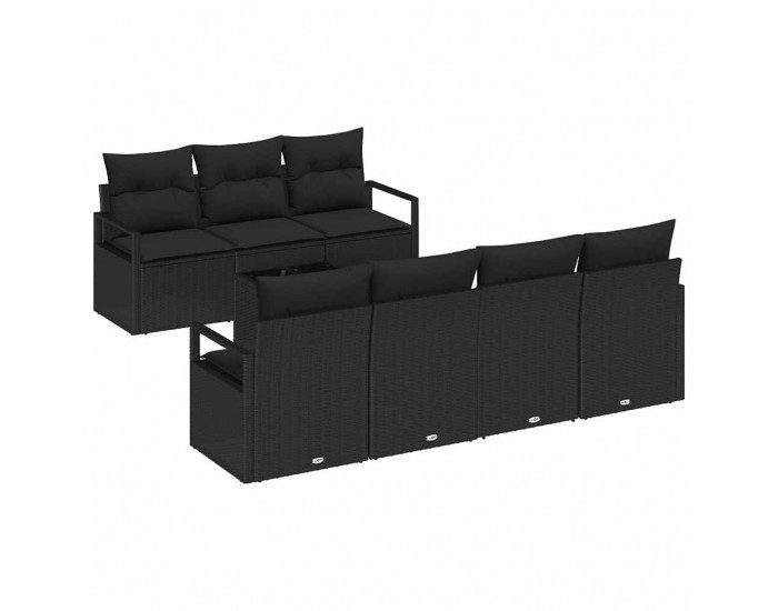 Sonata H Градински Софа Комплект 8 pcs Черно 55 x 55 x 37 см