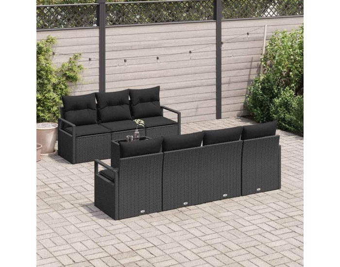 Sonata H Градински Софа Комплект 8 pcs Черно 55 x 55 x 37 см