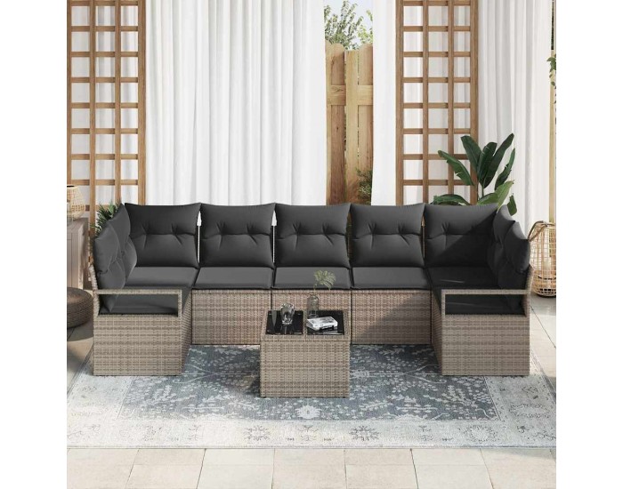 Sonata H Градински Софа Комплект с възглавница 8 pcs Сив 55 x 55 x 37 см