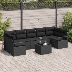 Sonata H Градински Софа Комплект 8 pcs Черно 55 x 55 x 37 см - Canapele și bănci de grădină
