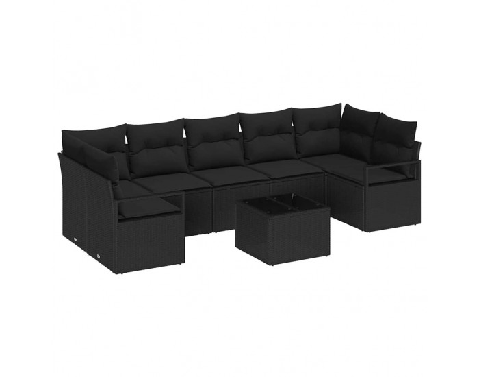 Sonata H Градински Софа Комплект 8 pcs Черно 55 x 55 x 37 см
