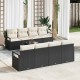 Sonata H Градински Софа Комплект 9 pcs Черен и кремав 55 x 55 x 37 см