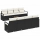Sonata H Градински Софа Комплект 9 pcs Черен и кремав 55 x 55 x 37 см