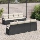 Sonata H Градински Софа Комплект 9 pcs Черен и кремав 55 x 55 x 37 см