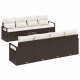 Sonata H Градински Софа Комплект 9 pcs Кафяв и Кремав 55 x 55 x 37 см