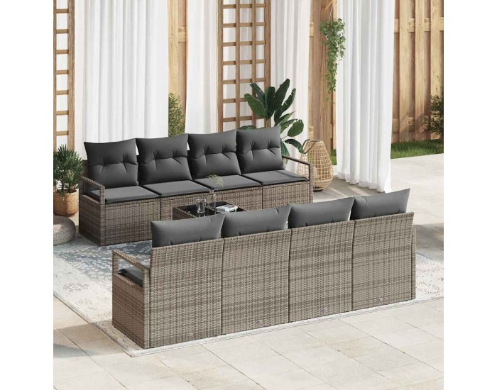 Sonata H Градински Софа Комплект с възглавница 9 pcs Сив 55 x 55 x 37 см