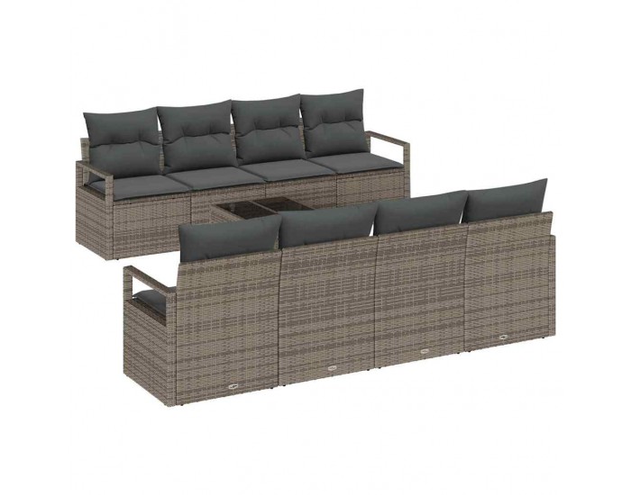 Sonata H Градински Софа Комплект с възглавница 9 pcs Сив 55 x 55 x 37 см