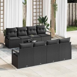 Sonata H Градински Софа Комплект 9 pcs Черно 55 x 55 x 37 см - Canapele și bănci de grădină
