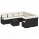 Sonata H Градински Софа Комплект 9 pcs Черен и кремав 55 x 55 x 37 см
