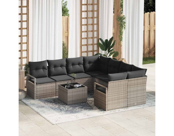 Sonata H Градински Софа Комплект с възглавница 9 pcs Сив 55 x 55 x 37 см