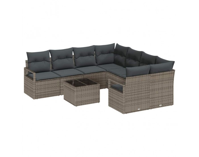 Sonata H Градински Софа Комплект с възглавница 9 pcs Сив 55 x 55 x 37 см