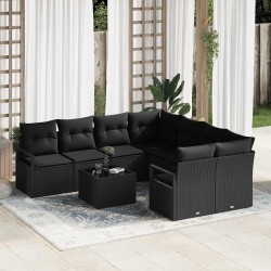 Sonata H Градински Софа Комплект 9 pcs Черно 55 x 55 x 37 см - Canapele și bănci de grădină