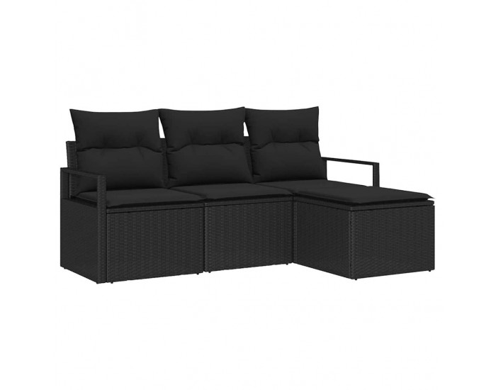 Sonata H Градински Софа Комплект с възглавница 4 pcs Черно
