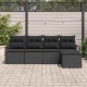 Sonata H Градински Софа Комплект 5 pcs Черно Полиратан, Покрит метал