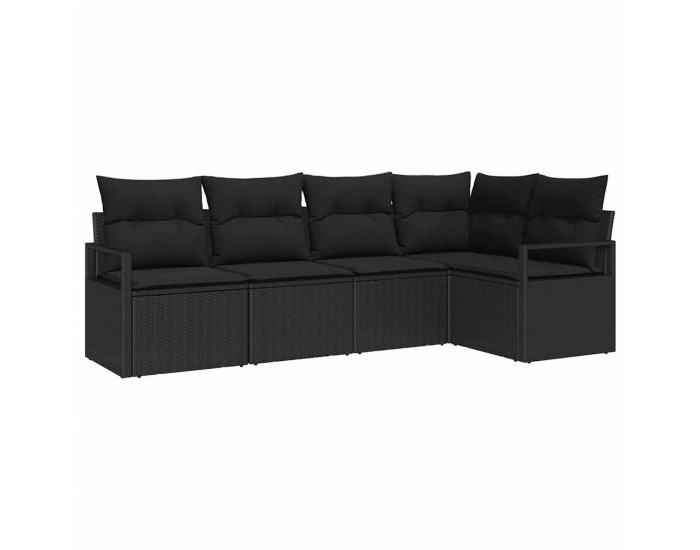 Sonata H Градински Софа Комплект с възглавница 5 pcs Черно