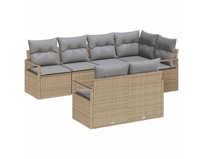 Sonata H Градински Софа Комплект с възглавница 7 pcs Бежов и Светло Сив