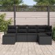 Sonata H Градински Софа Комплект с възглавница 6 pcs Черно
